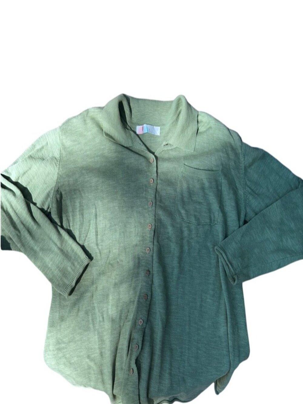 Free People Beach Sage Green Oversized knit 3/4 sleeve cover up top S